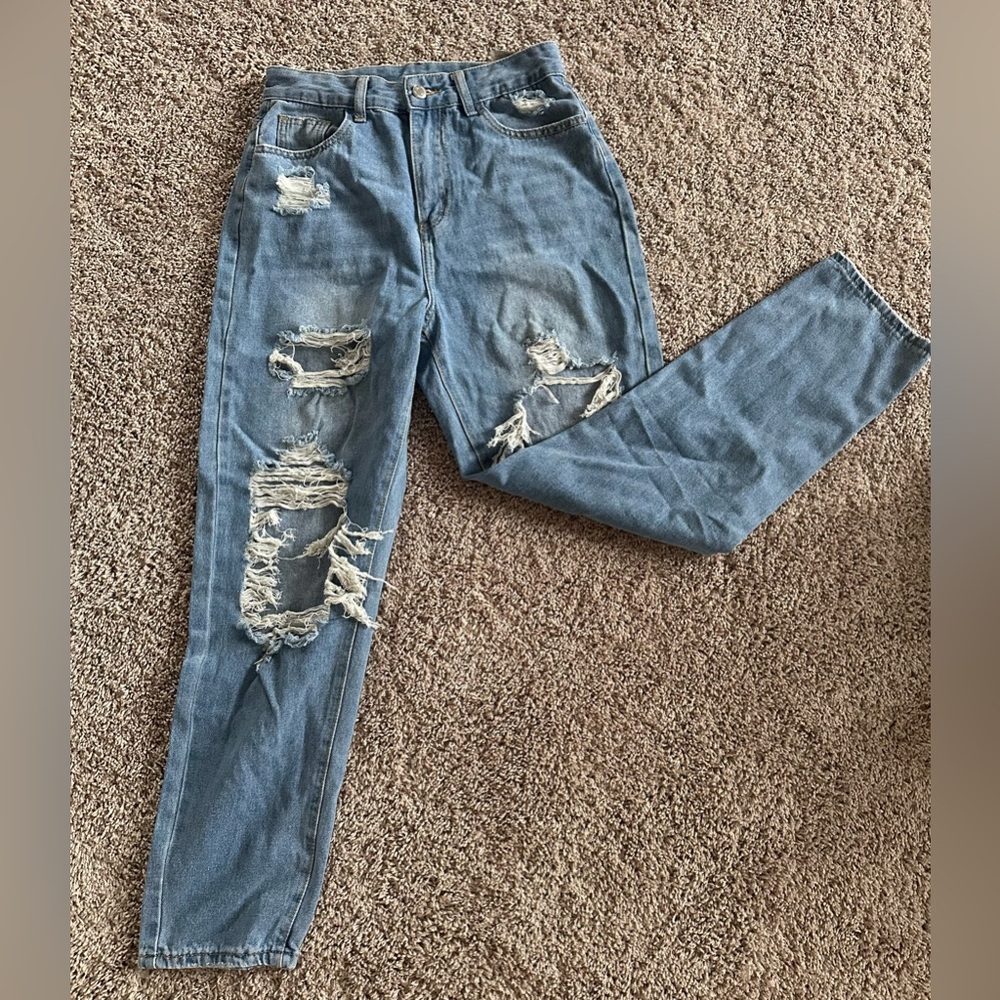 SHEIN distressed jeans.